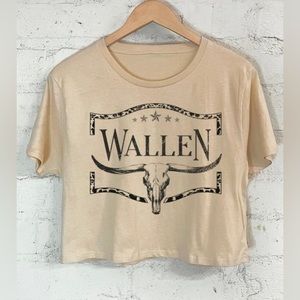 Morgan Wallen Cropped Tee - Beige